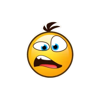 😲 emoji, emoticon, scared, worried, yellow, face telegram sticker