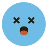 😵 chết, sốc, mắt chữ X, màu xanh lam telegram sticker