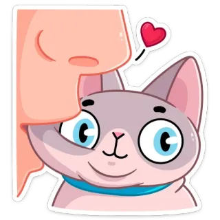 😘 gatto, animale, amore, cuore, carino, animale domestico, affetto telegram sticker