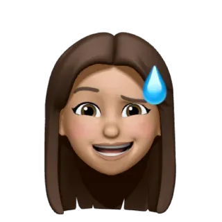 ❤️ Emoji, Memoji, Rosto, Expressão, Suor, Ansioso, Nervoso whatsapp sticker