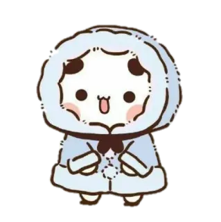 🐻 Cartone animato, Carino, Inverno, Felpa con cappuccio, Kawaii telegram sticker