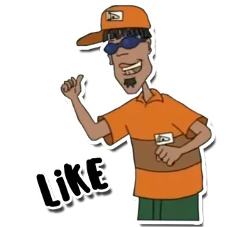 👍 Like Hoạt hình, Nhân vật, Giơ ngón tay cái, Thích, Cử chỉ telegram sticker