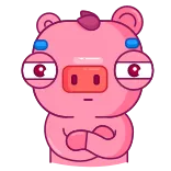 🙄 pig, cartoon, pink, cute, animal, illustration whatsapp sticker