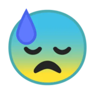 😓 emoji, anxious, worried, sweating telegram sticker