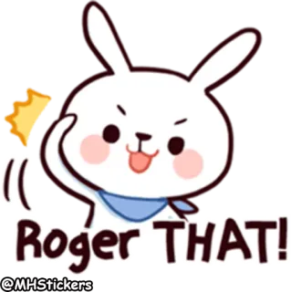 👌 Roger THAT! Hase, Verstanden, Bestätigt, Süß, Cartoon telegram sticker