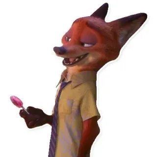 🦊 Nick Wilde Zootopia fuchs, charakter, comic, zoomania, nick wilde, lutscher telegram sticker