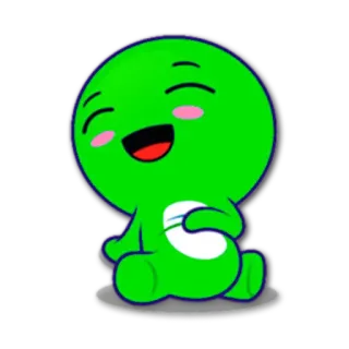 😂 green, character, cartoon, cute, happy, mascot telegram sticker