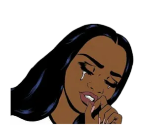 😢 menangis, sedih, wanita, kartun, gadis, air mata, tertekan whatsapp sticker