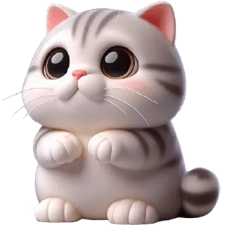 ☹️ gato, gatito, lindo, animal, mascota, dibujo animado, gato doméstico telegram sticker