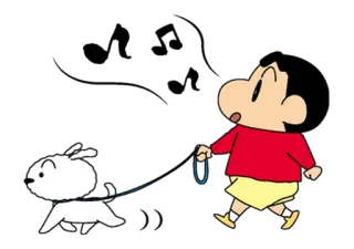 🎵 Shin-chan Crayon Shin-chan cartoon, anime, dog, music, shin-chan telegram sticker