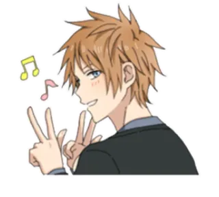 ✌ Anime, Manga, Friedenszeichen, Cartoon, Figur whatsapp sticker