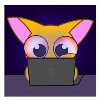 🥵 gatto, computer, laptop, cartone animato, animale, internet telegram sticker
