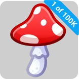 🎁 1 of 100K เห็ด, สีแดง, สีขาว, สติกเกอร์, พืช, เชื้อรา telegram sticker
