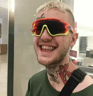 😁 Lil Peep lil peep, рэпер, певец, музыка, тату на лице, гриллзы telegram sticker