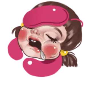 😴 спать, сонный, дрёма, мультфильм, лицо, голова, девушка, уставший telegram sticker
