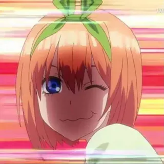 👒 Yotsuba Nakano The Quintessential Quintuplets Anime, Yotsuba Nakano, As Quíntuplas, Mangá, Fofo, Piscadela telegram sticker