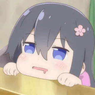 🍁 Anime, Carino, Chibi, Assonnato, Annoiato, Bava telegram sticker