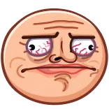 ☹️ meme, face, eyes, expression, funny, tired, emoji telegram sticker