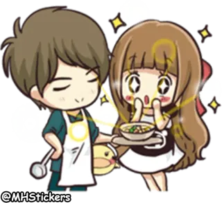 😎 comida, cocina, lindo, anime, chibi whatsapp sticker