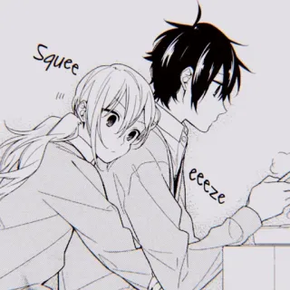 ✖️ Squee eeeze 动漫, 情侣, 拥抱, 卡通, 可爱, 漫画, 爱 whatsapp sticker
