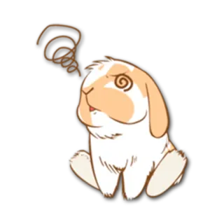 😲 ウサギ, アニメ, 目が回る, 動物, かわいい, 疲れ telegram sticker