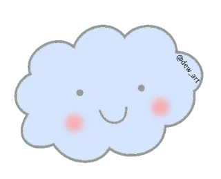 ☁️ @dew_art 구름, 귀여운, 카와이, 하늘, 날씨, 만화, 일러스트 telegram sticker