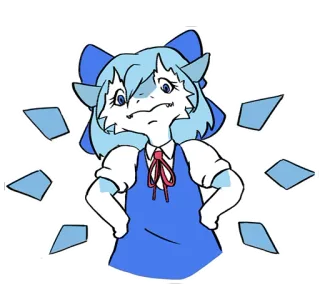 😕 Cirno 애니메이션, 만화, 캐릭터, 귀여운 telegram sticker