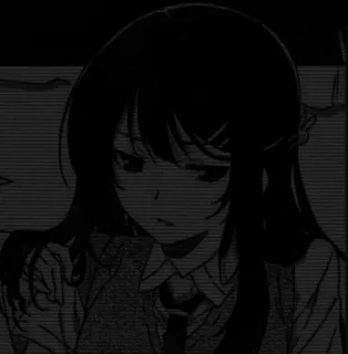 🖤 Anime, Ragazza, Dito medio, Offensivo, Gesto, Manga telegram sticker