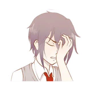 🤦‍♂ Аниме, Парень, Грустный, Расстроенный, Мультфильм whatsapp sticker