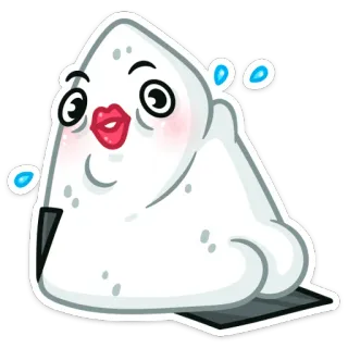 🍑 palla di riso, onigiri, cibo, kawaii, cartone animato telegram sticker