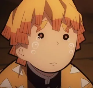 🥺 Zenitsu Agatsuma Demon Slayer Anime, Demon Slayer, Zenitsu Agatsuma, Chibi, Naklejka, Kreskówka telegram sticker