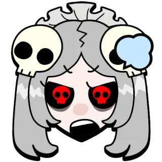 💥 schedel, anime, sticker, schattig, gothic, cartoon telegram sticker