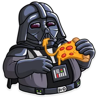 🍕 Darth Vader Star Wars darth vader, pizza, jedzenie, kreskówka, gwiezdne wojny, science fiction telegram sticker