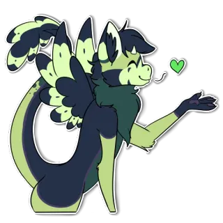 😘 smok, futrzak, anime, postać, słodki telegram sticker