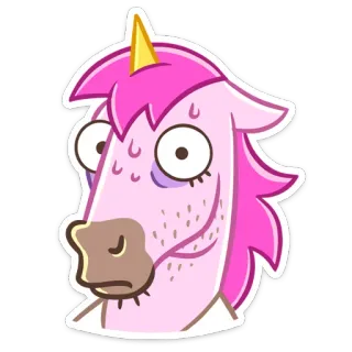 😳 unicórnio, rosa, animal, desenho animado, engraçado, fofo whatsapp sticker