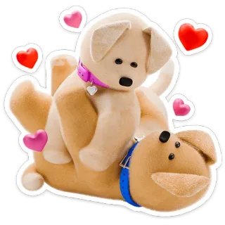 🤗 강아지, 개, 장난, 귀여운, 동물, 사랑, 하트 telegram sticker