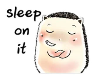 😪 sleep on me sommeil, hérisson, animal, mignon, dessin animé, demande telegram sticker