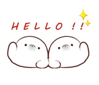 👋 HELLO!! olá, fofo, saudação, adorável, desenho animado telegram sticker