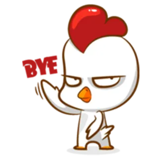 👋 pollo, uccello, animale, carino, cartone animato, arrabbiato, sprezzante whatsapp sticker