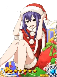 😊 Wendy Marvell Fairy Tail Anime, Fairy Tail, Wendy Marvell, Weihnachten, Weihnachtsmann, Kawaii, Süß telegram sticker