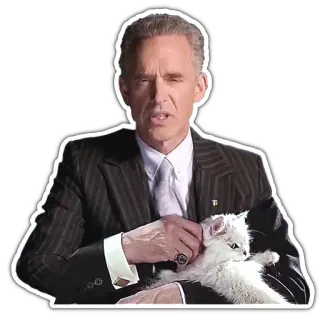 👹 Jordan Peterson Jordan Peterson, gatto, conservatore, intellettuale, adesivo telegram sticker