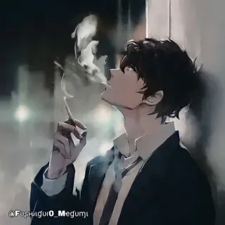🚬 Megumi Fushiguro @Fushiguro_Megumi Anime, Cigarrillo, Fumar, Megumi Fushiguro, Manga, Oscuro whatsapp sticker