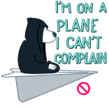 🧘♂️ I'M ON A PLANE I CAN'T COMPLAIN самолет, медведь, летающий, юмор, путешествия, запрещено whatsapp sticker