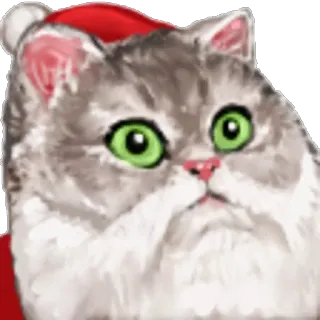 😦 Katze, Weihnachtsmütze, Tier, Weihnachten, festlich telegram sticker