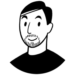 😊 uomo, ritratto, illustrazione, cartone animato, peli del viso telegram sticker