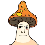 🍄 seta, hongo, antropomorfo, meme, dibujo telegram sticker