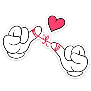🤙 love, valentines, heart, string, fingers, red string of fate telegram sticker