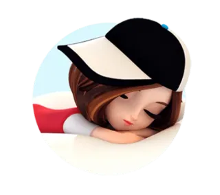 💤 Мультфильм, Спит, Девочка, Отдыхает, Милый telegram sticker