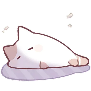 😶 cat, sleeping, cute, pillow, animal, pet, cartoon telegram sticker