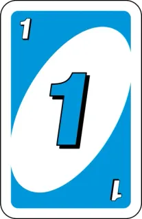 💙 uno, card, number, blue, game whatsapp sticker